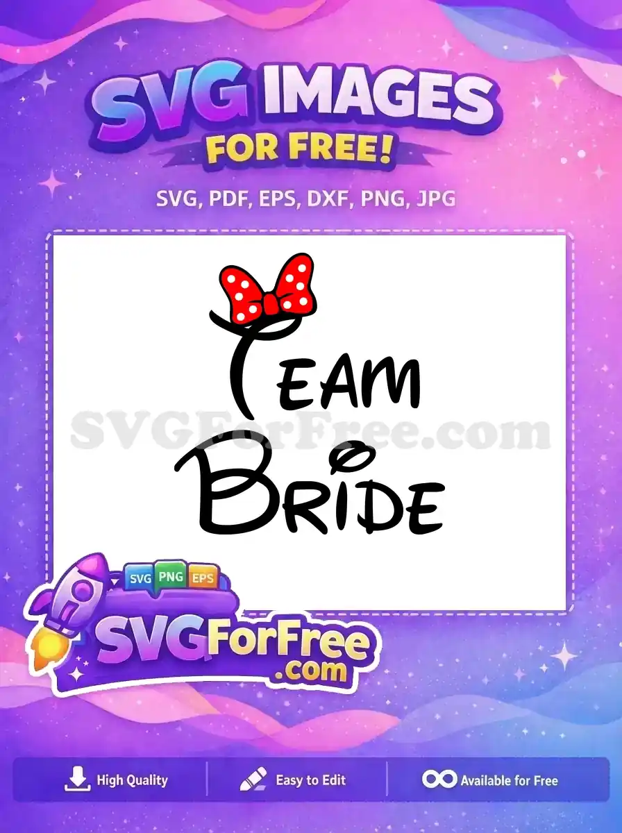 Free Minnie Red Bow Free Team Bride Wedding Free SVG