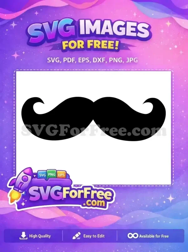 Free Curled Mustache Free Accessory Wedding Free SVG