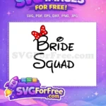 Free Red Bow Free Bride Squad Wedding Free SVG - Instant Download