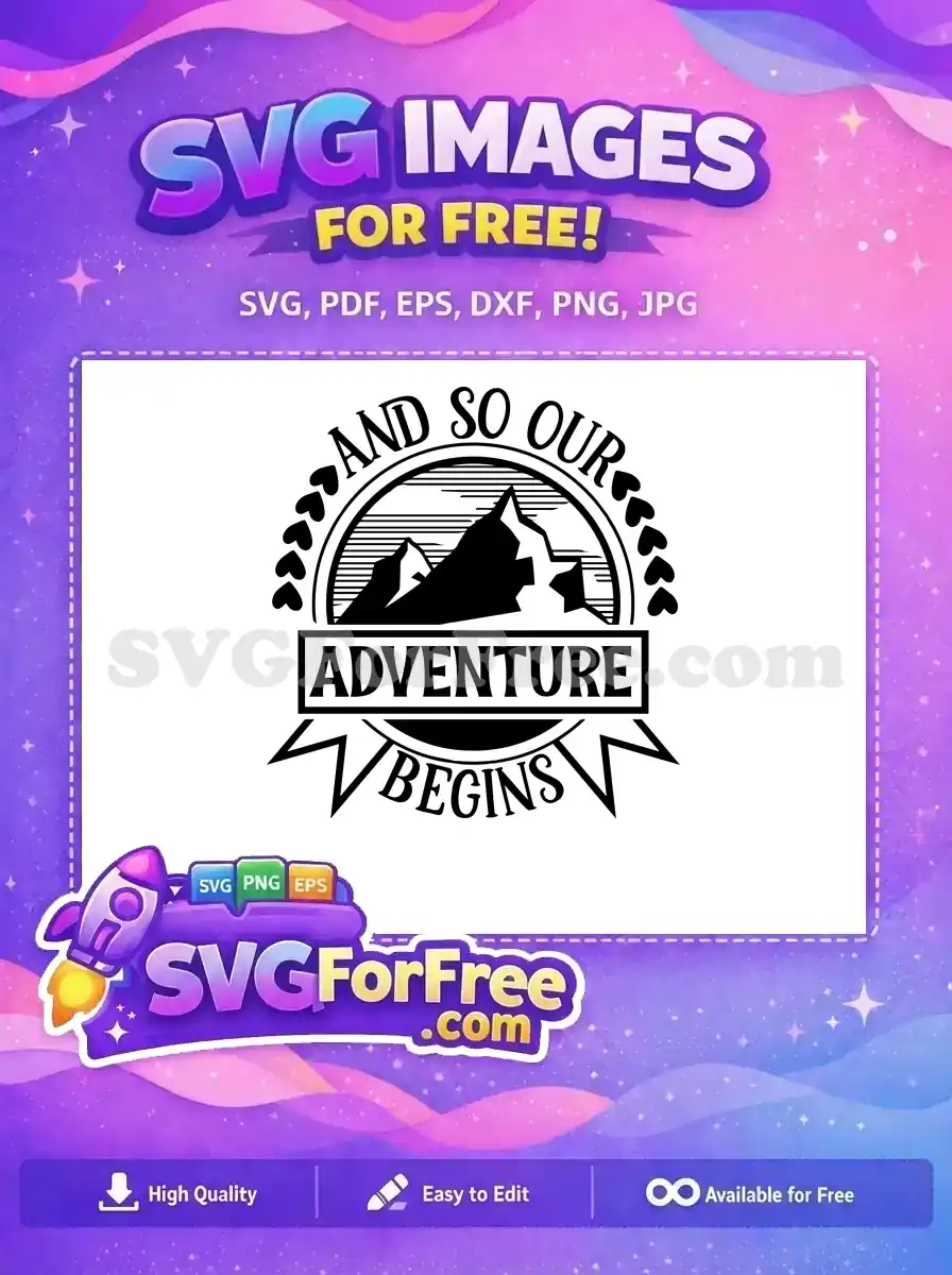 Free Mountain Scene Free Heart Border Adventure Free SVG
