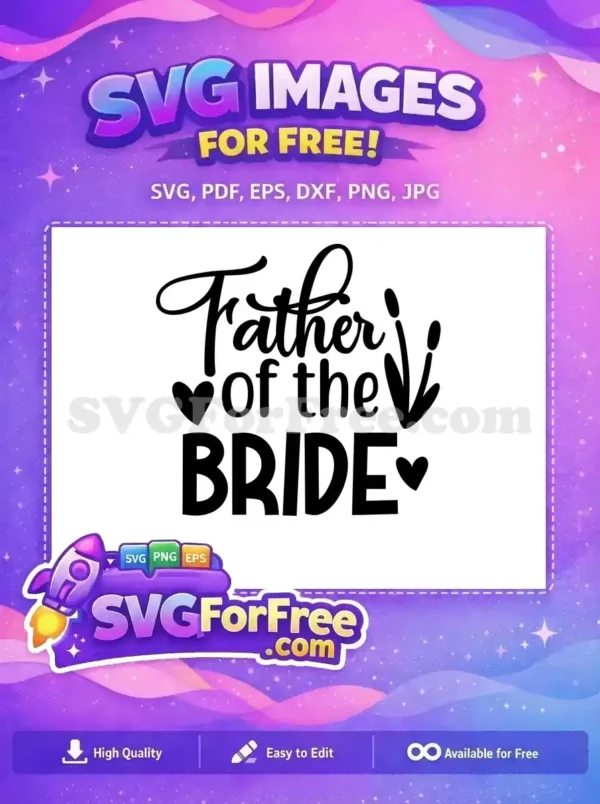 Free Heart Detail Free Father Bride Wedding Free SVG