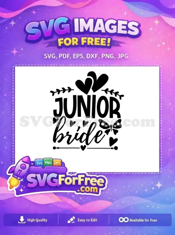 Free Junior Bride Heart Free Butterfly Silhouette Wedding Free SVG