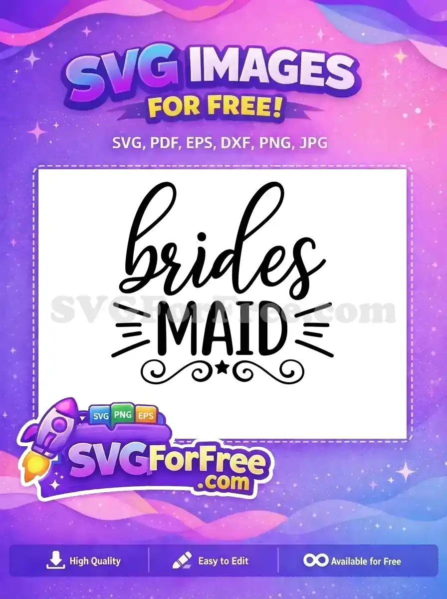 Free Brides Maid Text Free Star Design Wedding Free SVG