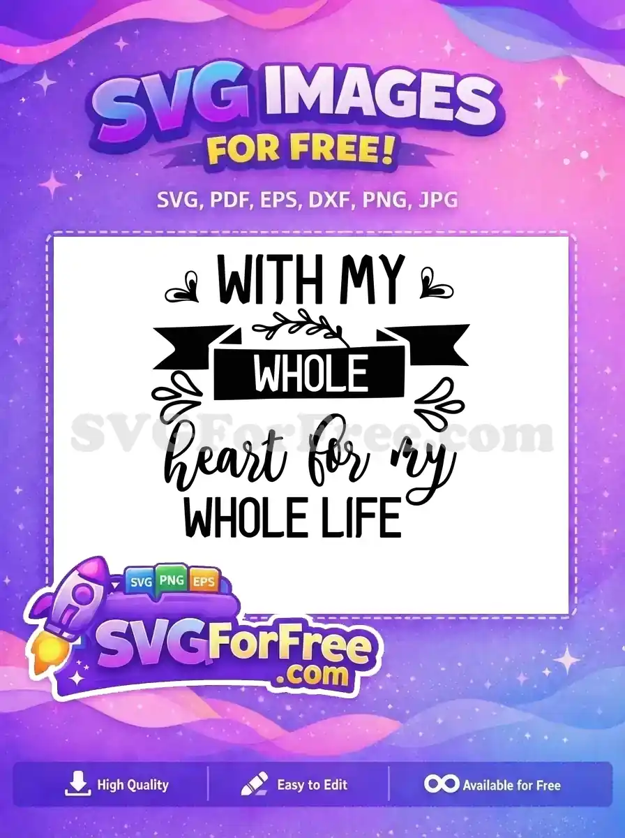 Free Heart Leaves Free Banner With My Life Free SVG