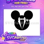 Free Tuxedo Bowtie Free Rose Detail Mickey Wedding Free SVG - Instant Download