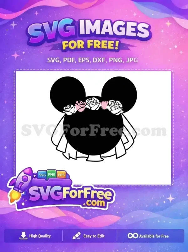 Free Pink Roses Free Wedding Veil Minnie Free SVG Free Pink Roses Free Wedding Veil Minnie Free SVG