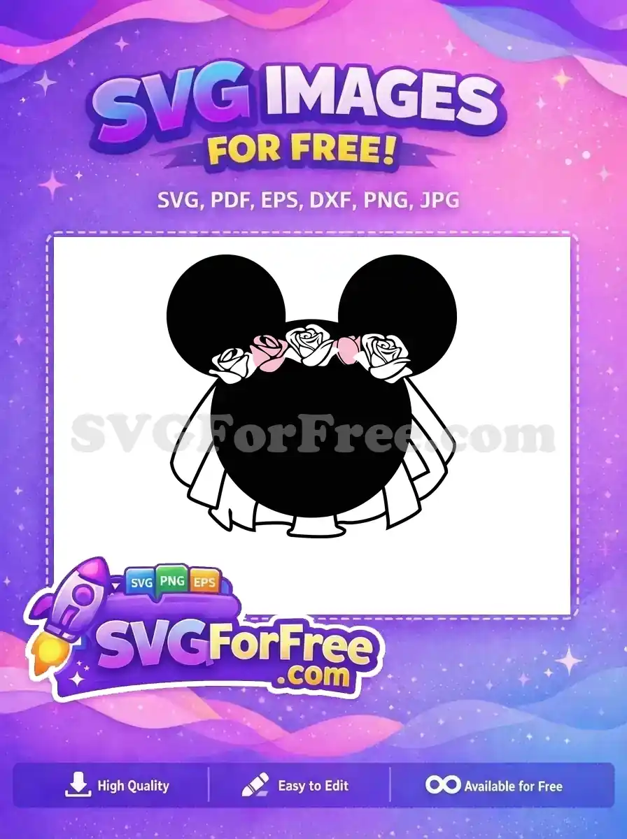 Free Pink Roses Free Wedding Veil Minnie Free SVG