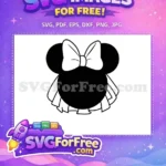 Free Minnie Mouse Head Free White Bow Wedding Free SVG - Instant Download