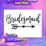 Free Bridesmaid Text Free Heart Arrow Wedding Free SVG 2 - Instant Download