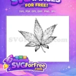 Free Detailed Leaf Veins Free Weed Outline Element Free SVG - Instant Download