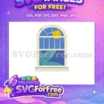 Free Crescent Moon Free Leaf Window Nature Free SVG - Instant Download