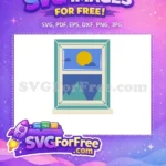 Free Sunny Sky Free Mountain View Window Free SVG - Instant Download