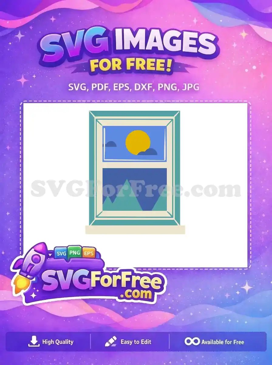Free Sunny Sky Free Mountain View Window Free SVG