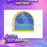 Free Rainy Day View Free Window Scene Silhouette Free SVG - Instant Download