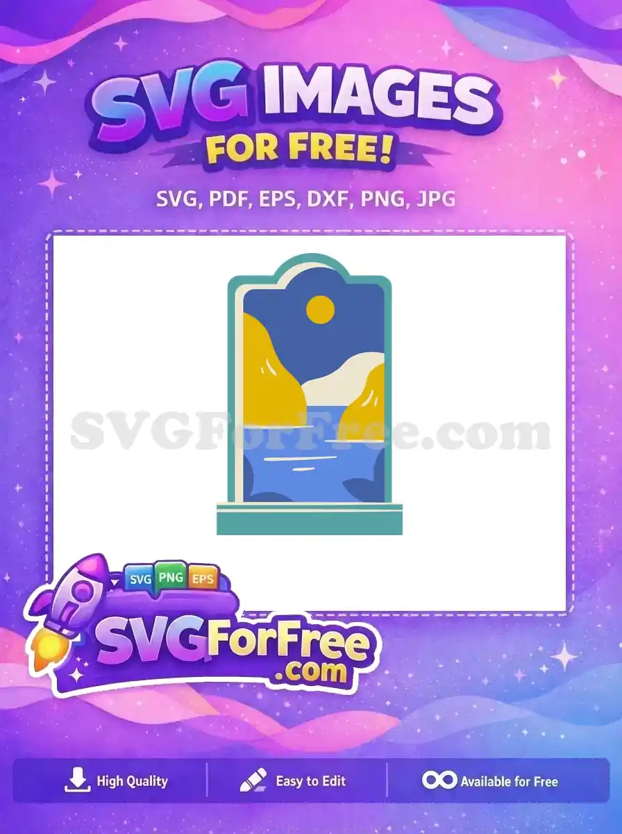 Free Mountain View Free Sunny Day Window Free SVG