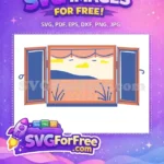 Free Open Window View Free Birds Clouds Scenery Free SVG - Instant Download
