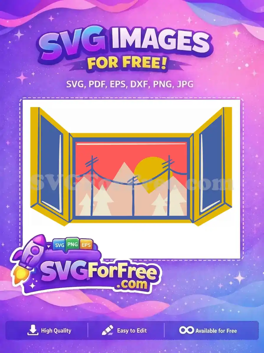 Free Sunset View Free Window Scene Nature Free SVG