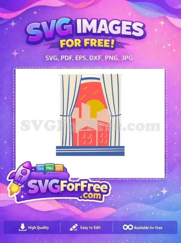 Free Sunset View Free Cityscape Window Free SVG