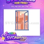 Free Cityscape View Free Rain Streaks Window Free SVG - Instant Download