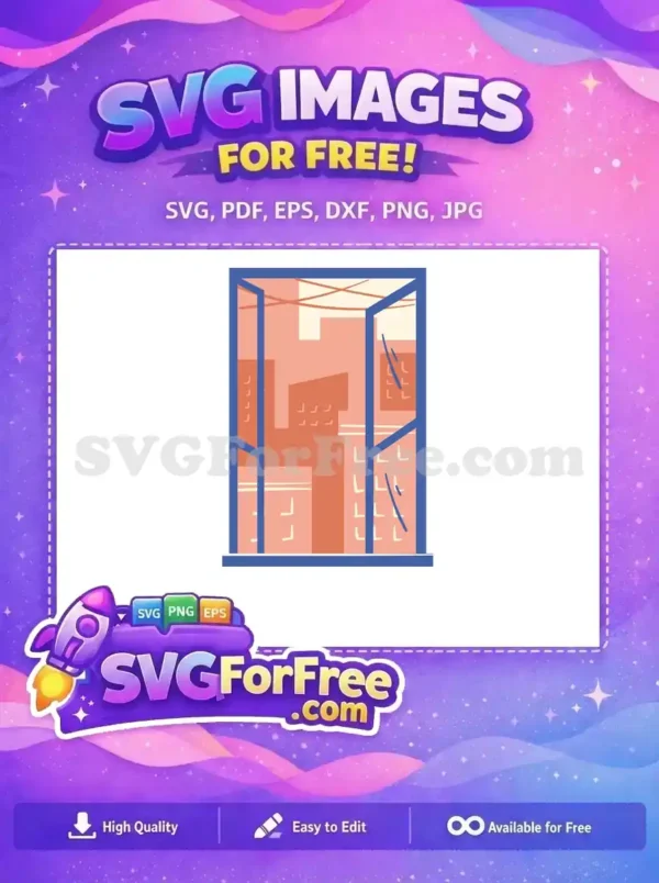 Free Cityscape View Free Rain Streaks Window Free SVG