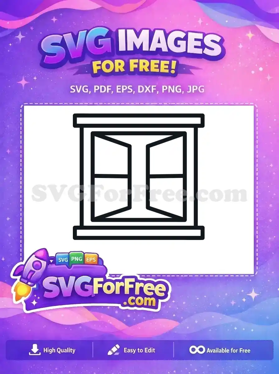 Free Simple Window Frame Free Windowpane Design Free SVG