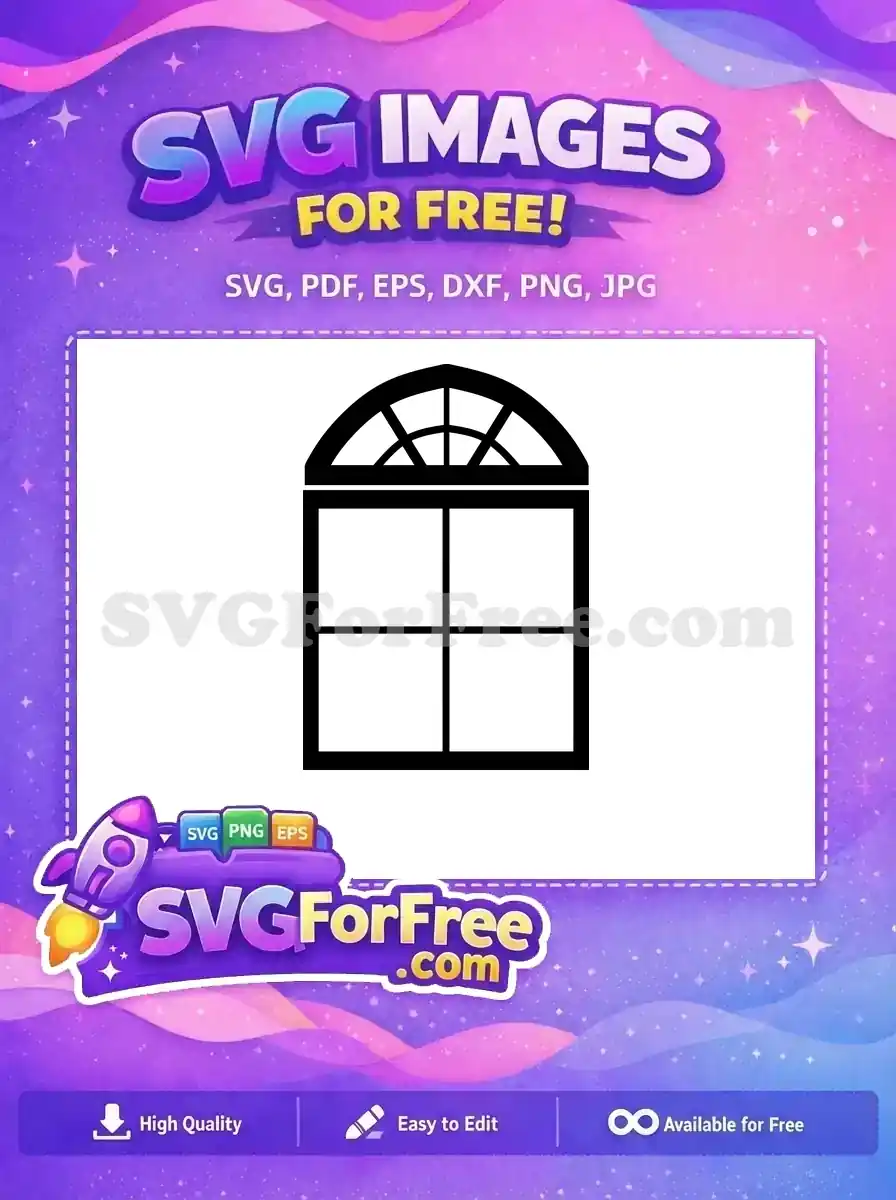 Free Arched Top Free Divided Glass Basic Free SVG