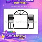 Free Arched Top Free Plantation Shutters Window Free SVG - Instant Download
