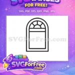 Free Arched Top Free Pane Design Window Free SVG - Instant Download