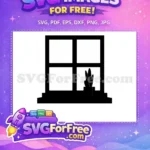 Free Number One Free Window Cute Character Free SVG - Instant Download