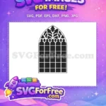 Free Dark Arched Free Gothic Window Silhouette Free SVG - Instant Download
