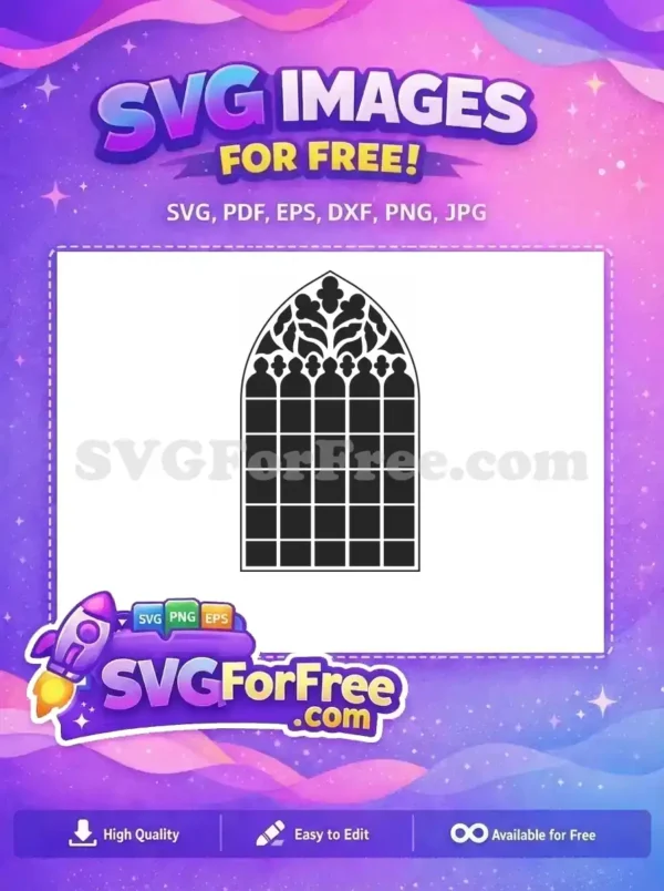 Free Dark Arched Free Gothic Window Silhouette Free SVG Free Dark Arched Free Gothic Window Silhouette Free SVG