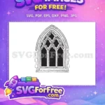 Free Gothic Arch Free Quatrefoil Window Architecture Free SVG - Instant Download