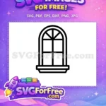 Free Arched Top Free Divided Pane Window Free SVG - Instant Download