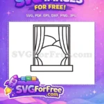 Free Window Curtains Free Simple View Window Free SVG - Instant Download