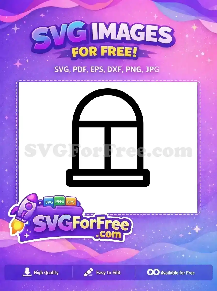 Free Arched Top Free Divided Panes Window Free SVG