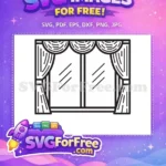 Free Classic Curtains Free Window View Home Decor Free SVG - Instant Download