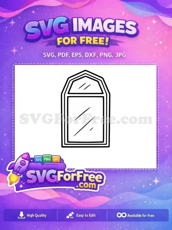 Free Number 1 Window Free Silhouette Free SVG