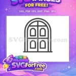 Free Black Arched Window Free Four Panes Simple Free SVG - Instant Download