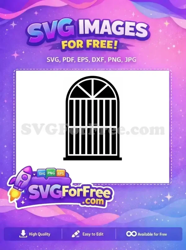 Free Number One Free Window Silhouette Free SVG 7