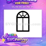 Free Arched Frame Free Pane Window Simple Free SVG - Instant Download