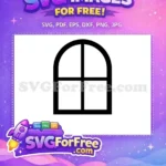 Free Black Window Frame Free Arched Window Category 1 Free SVG - Instant Download