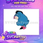 Free Sad Blue Eeyore Free Pink Bow Winnie Free SVG 1 - Instant Download