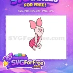 Free Smiling Piglet Free Pink Striped Winnie The Pooh Free SVG - Instant Download