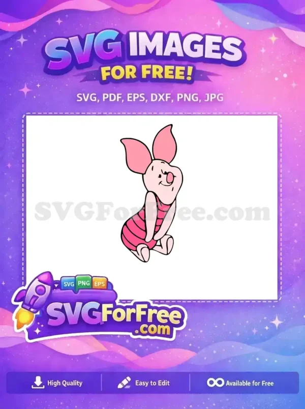 Free Smiling Piglet Free Pink Striped Winnie The Pooh Free SVG