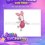 Free Happy Piglet Free Pink Stripes Winnie The Pooh Free SVG - Instant Download