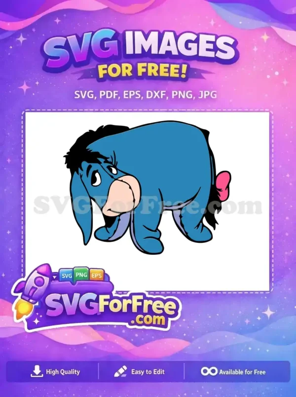 Free Sad Eeyore Free Drooping Tail Winnie The Pooh Free SVG