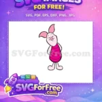 Free Smiling Piglet Free Pink Striped Shirt Winnie The Pooh Free SVG 1 - Instant Download