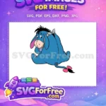 Free Sitting Eeyore Sad Free Gray Bow Winnie The Pooh Free SVG - Instant Download