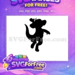 Free Black Silhouette Roo Free Happy Dancing Winnie The Pooh Free SVG - Instant Download