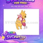 Free Happy Pooh Hugging Free Sleeping Piglet Winnie The Pooh Free SVG - Instant Download